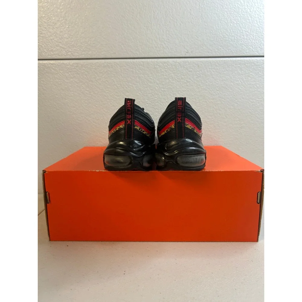 Nike Air Max 97 Leopard Black Red Animal Print Sneakers Womens 7 #2449